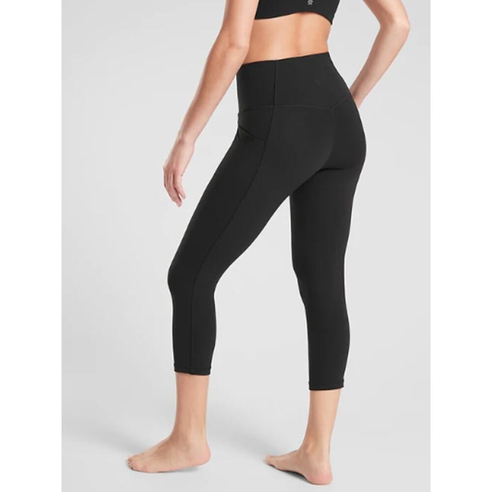 Athleta LP black Salutation Stash Pocket II Capri legging tight pant gym fitness - Picture 3 of 7
